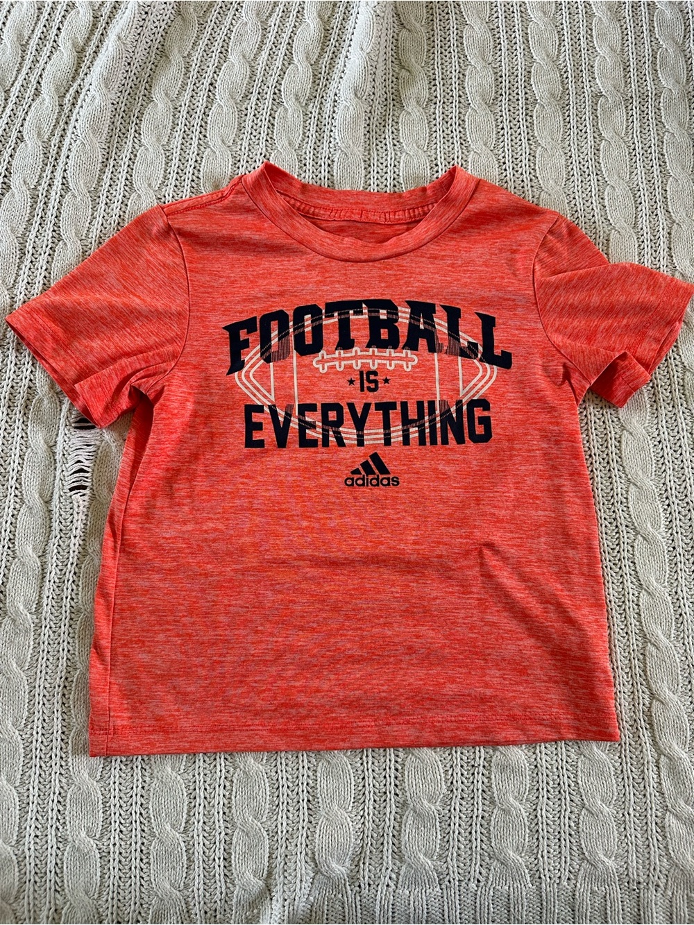 adidas Orange Heather 'Football Is Everything' Short Sleeve Tee